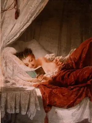 Woman Reading 1867 by Mihály Zichy